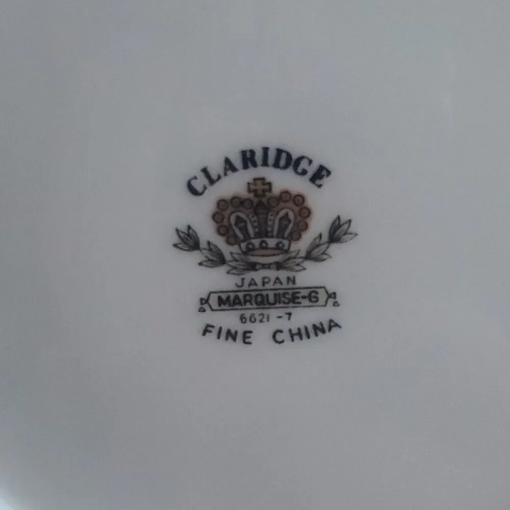 Claridge Fine China Japan “Marquise” Teacup & Saucer – Gold Trim – Hard to Find